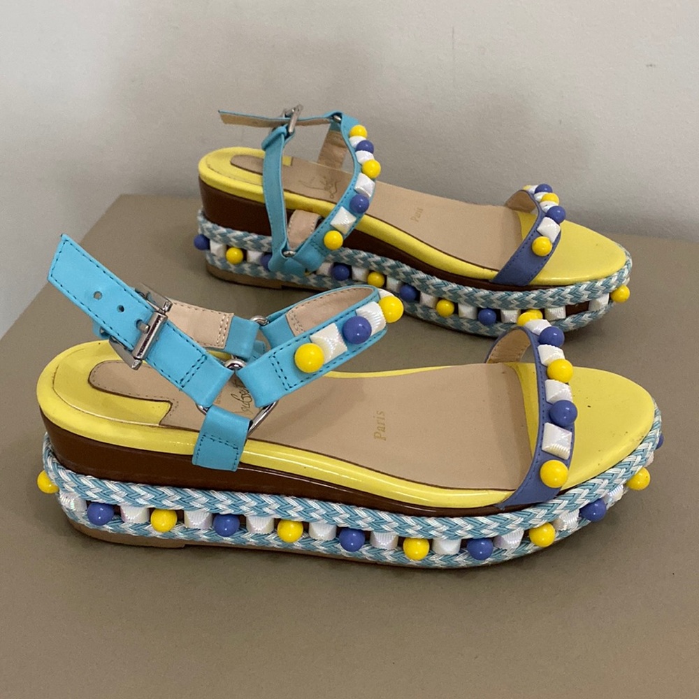 Women’s red sole platform sandals Sz 37 EU